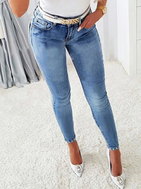 Rhinestone Butterfly Jeans with Pockets jeans Luxurious Weddings