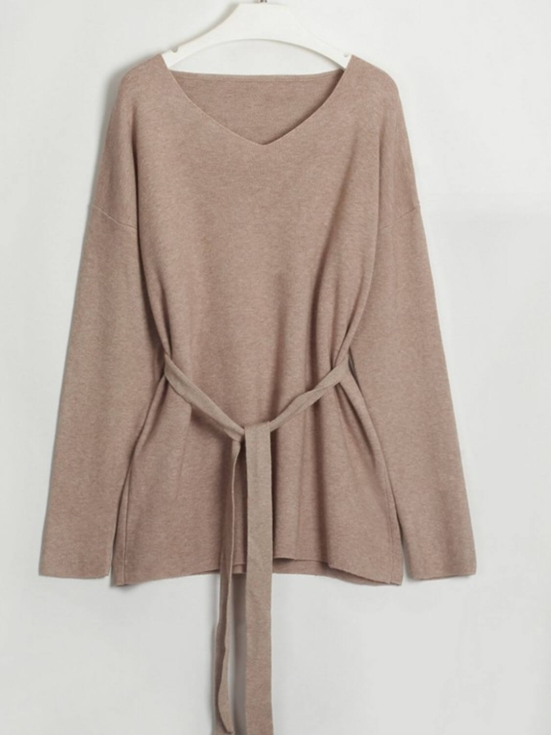 V-Neck Long Sleeve Top and Drawstring Pants Sweater Set Matching Sets Luxurious Weddings