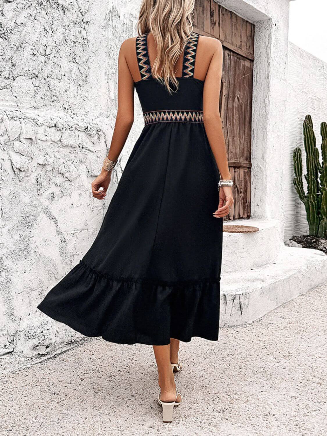 Devine Ruffled Slit Sleeveless Midi Dress Midi dresses Luxurious Weddings