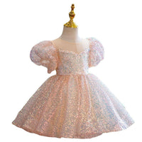 Girls Piano Performance Sequin Princess Dress kids dress Luxurious Weddings