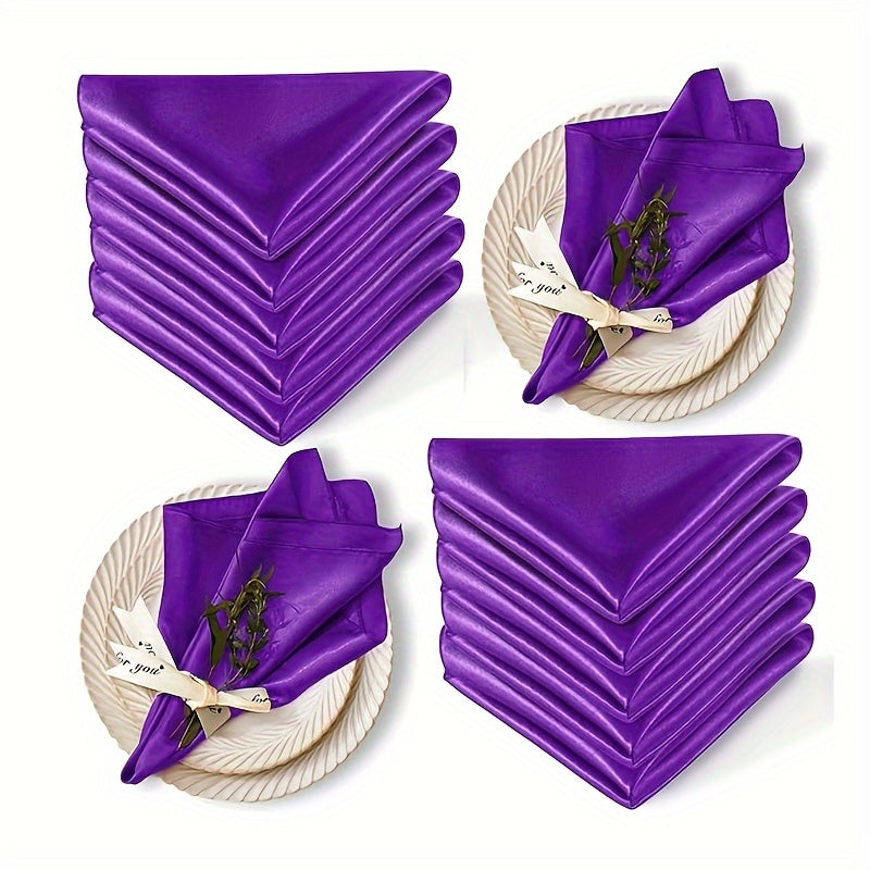 Coloured Satin Napkins - Set of 10 Napkins Luxurious Weddings