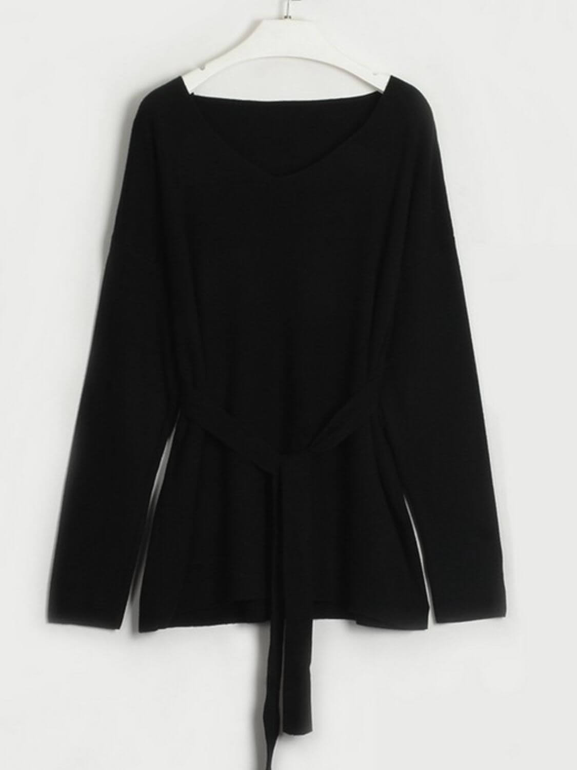 V-Neck Long Sleeve Top and Drawstring Pants Sweater Set Matching Sets Luxurious Weddings