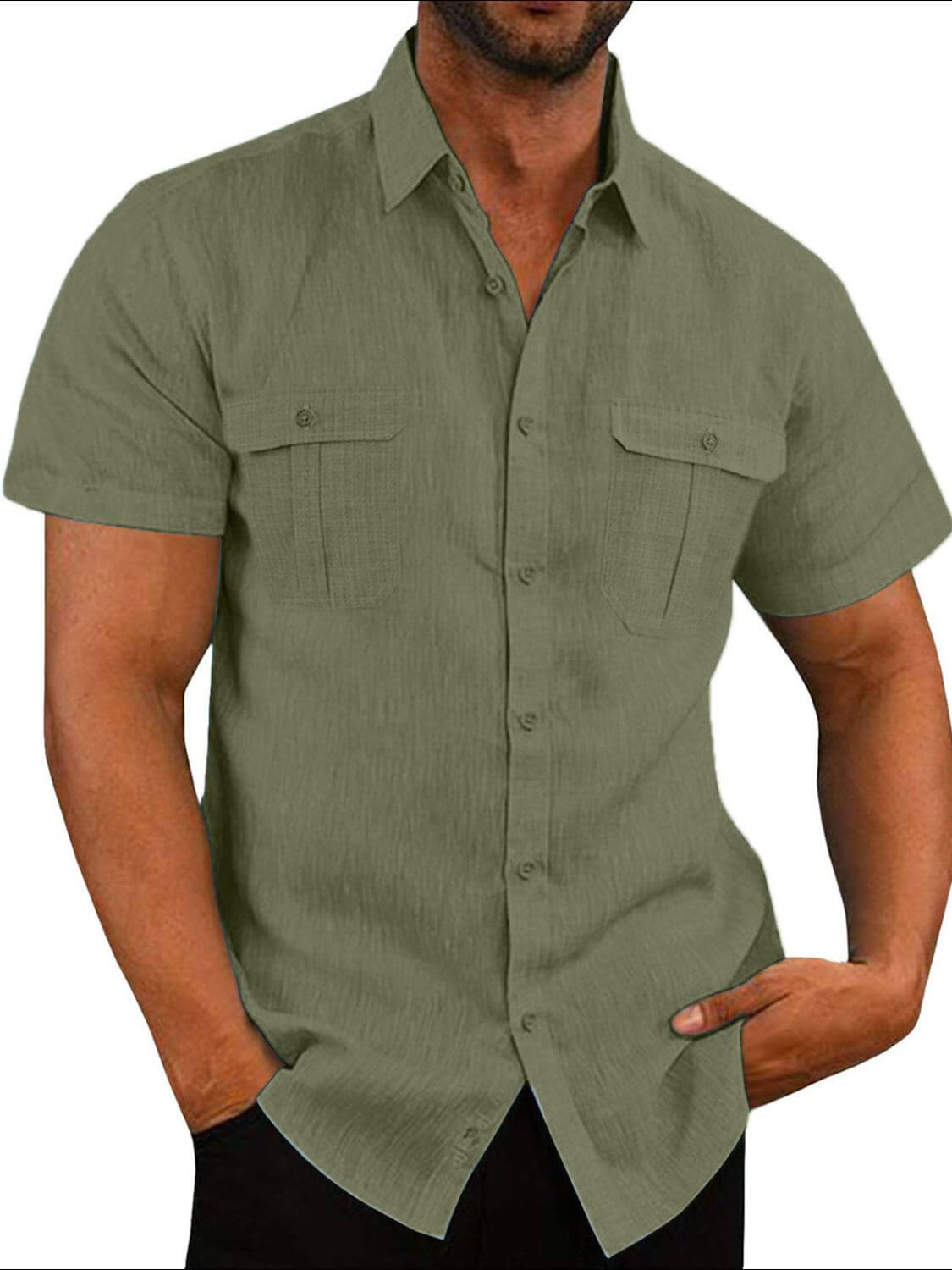 Men's Plus Size Collared Neck Short Sleeve Shirt Men’s shirts Luxurious Weddings