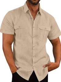 Men's Plus Size Collared Neck Short Sleeve Shirt Men’s shirts Luxurious Weddings