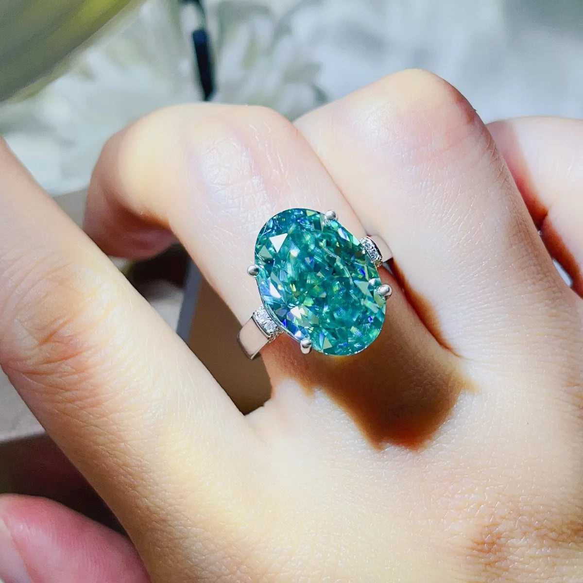 5 Carat Moissanite 925 Sterling Silver Ring Rings Luxurious Weddings