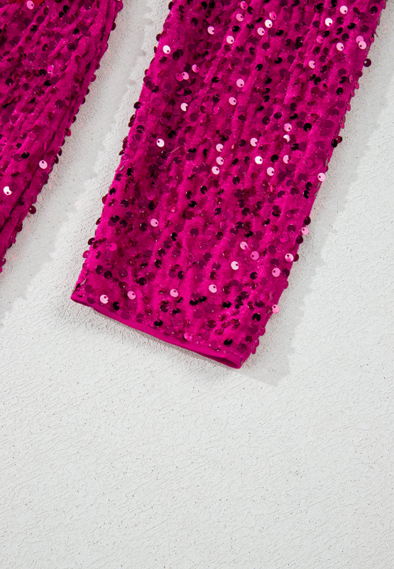 Sequin Surplice Long Sleeve Mini Dress Mini Dress Luxurious Weddings