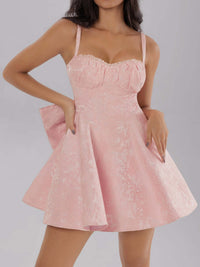 Satin Mini Cami Dress with Bow cocktail dresses Luxurious Weddings