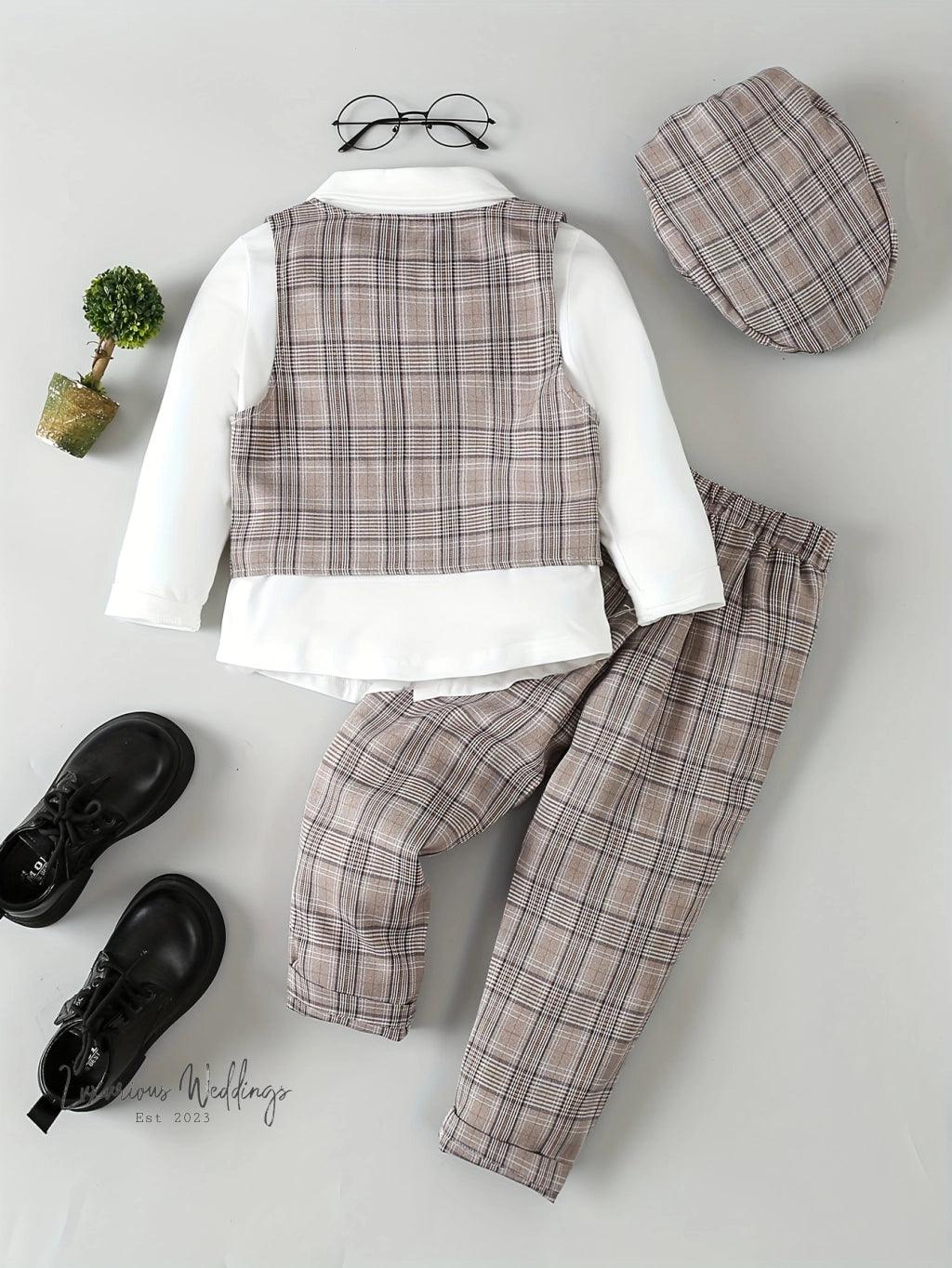 Ringbearer Formal Outfit Set:4PC baby set Luxurious Weddings