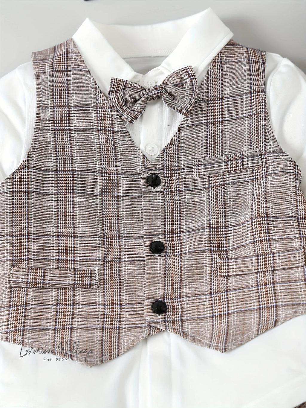 Ringbearer Formal Outfit Set:4PC baby set Luxurious Weddings