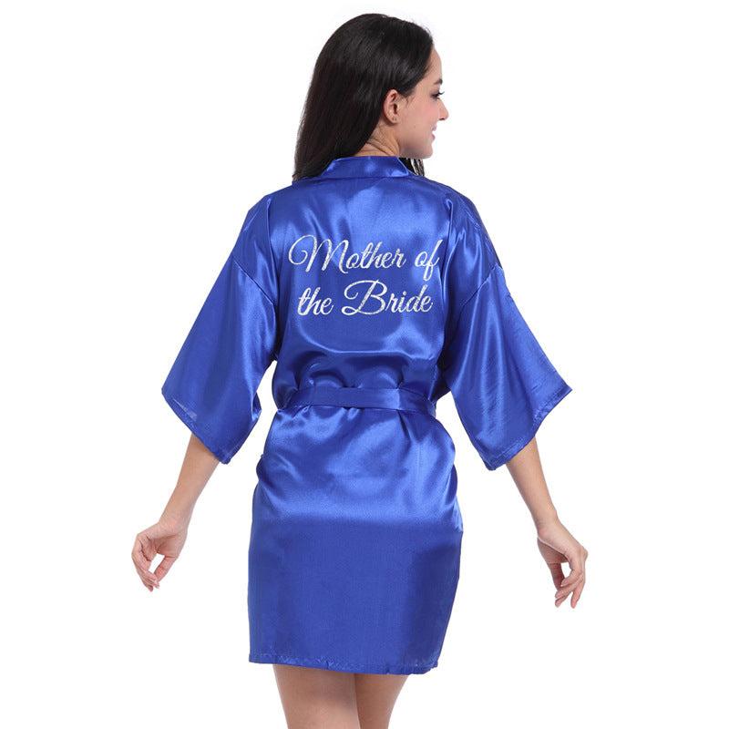 Hot Silver Glitter Mother Of The Bride Nightgown Bridal Robes Luxurious Weddings