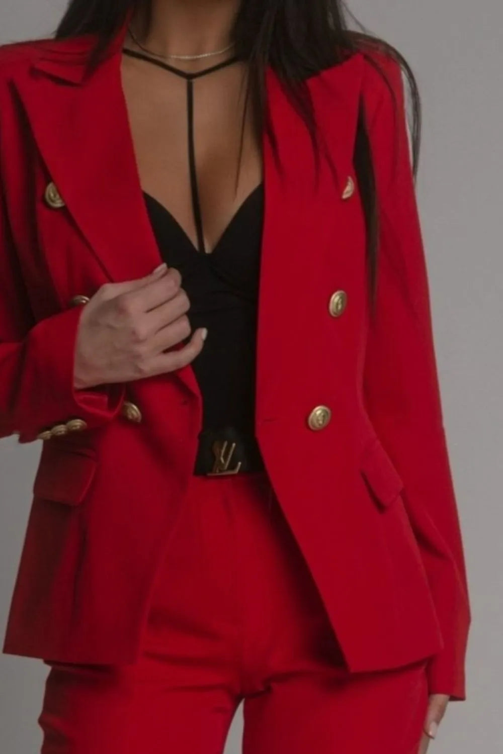 Full Size Lapel Collar Long Sleeve Blazer and Pants Set Plus Size suit sets women Luxurious Weddings