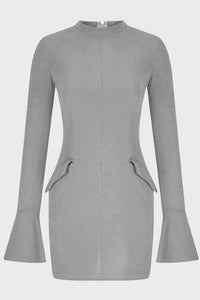 Mock Neck Long Sleeve Mini Dress Dresses/Mini Dresses Luxurious Weddings