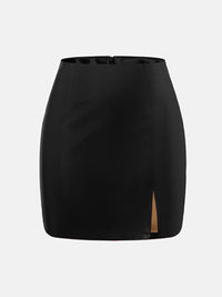 Slit Mini Skirt with Zipper Skirt Luxurious Weddings