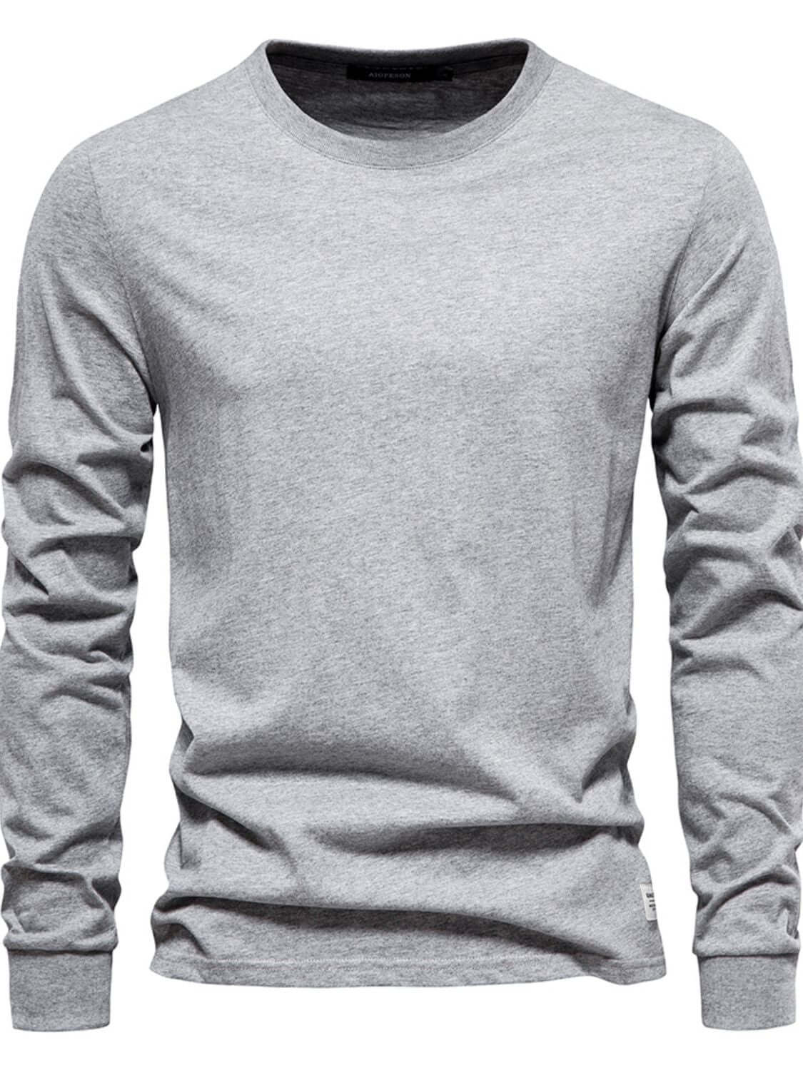 Men's Full Size Round Neck Long Sleeve T-Shirt Plus Size Men's Tshirts Luxurious Weddings