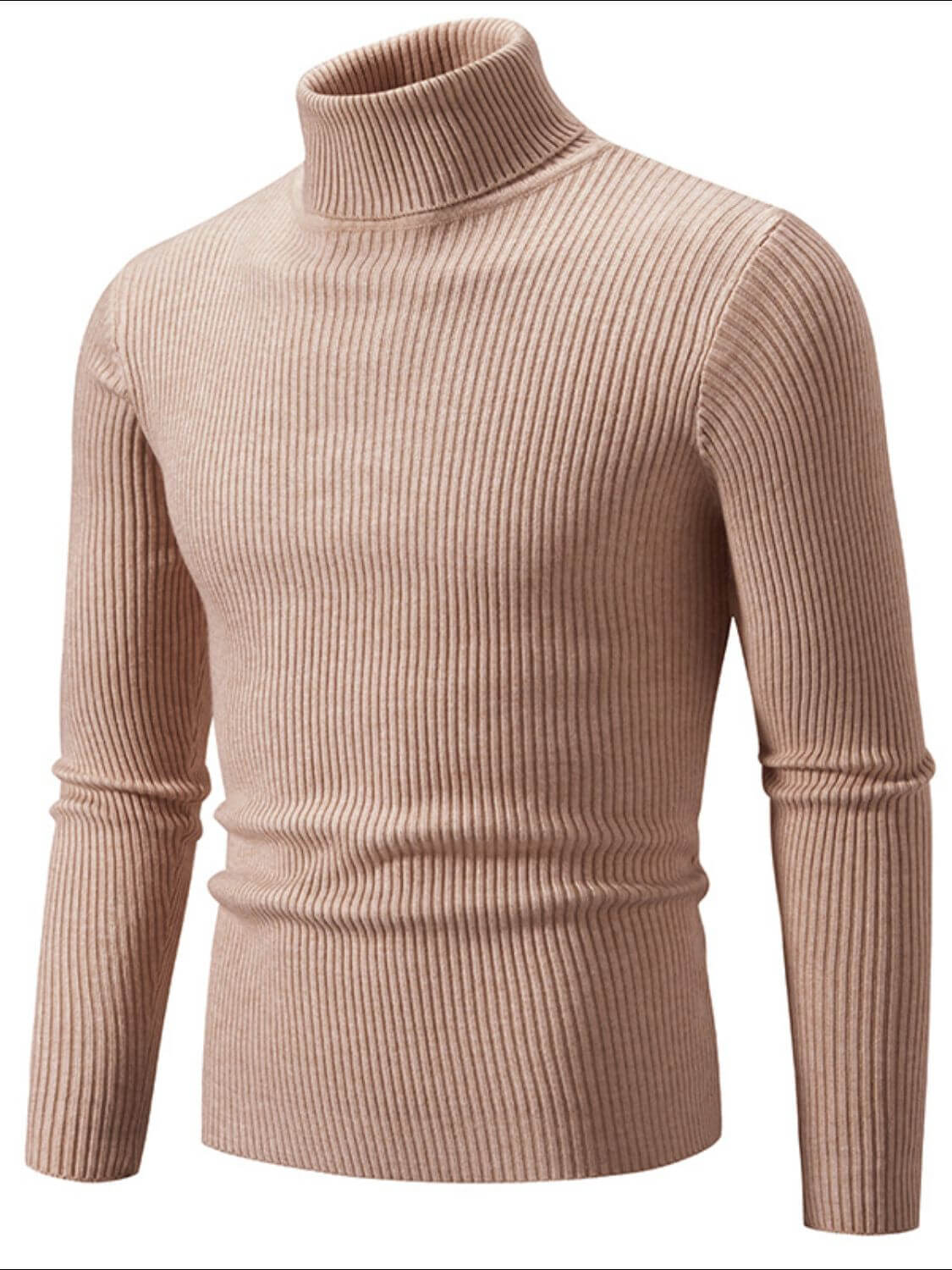 Men's Turtleneck Long Sleeve Ribbed Sweater turtle neck Luxurious Weddings