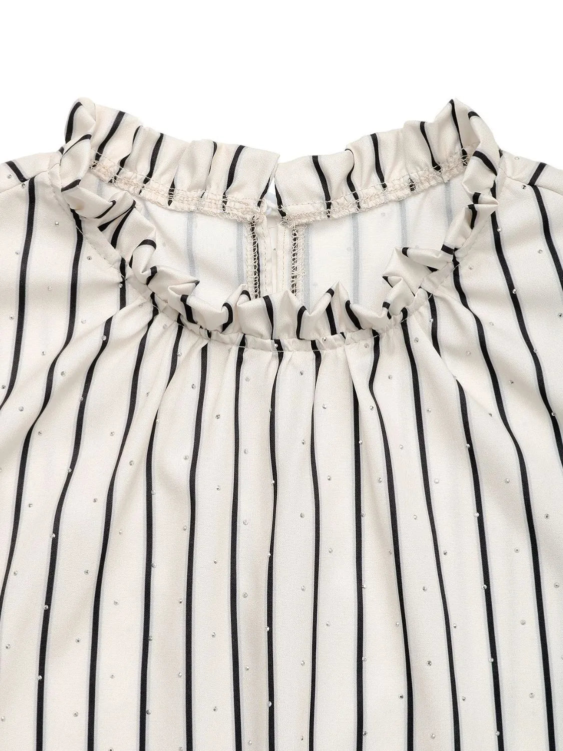 Drawstring Striped Half Sleeve Blouse Blouse Luxurious Weddings