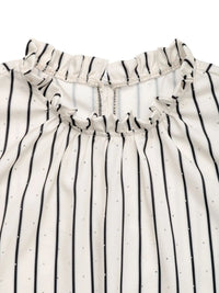 Drawstring Striped Half Sleeve Blouse Blouse Luxurious Weddings