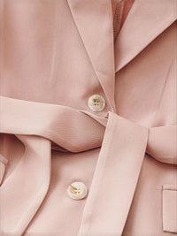 Tie Waist Lapel Collar Sleeveless Blazer Blazers Luxurious Weddings