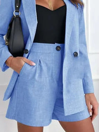 One Button Lapel Collar Blazer and Shorts Set womens suits Luxurious Weddings