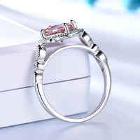 Valentine's Day Luxury Morganite Sterling Silver Ring Ring Luxurious Weddings