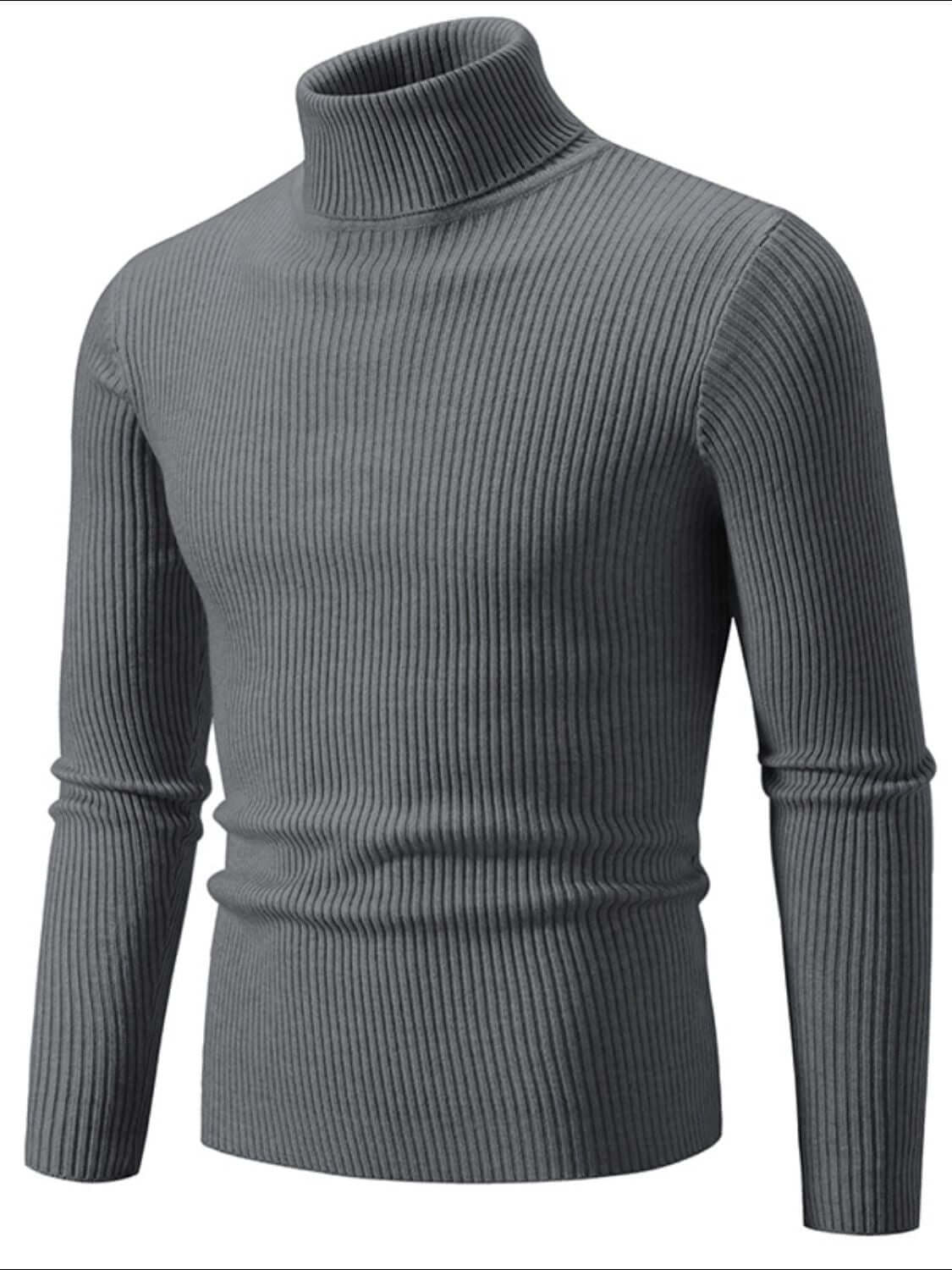 Men's Turtleneck Long Sleeve Ribbed Sweater turtle neck Luxurious Weddings
