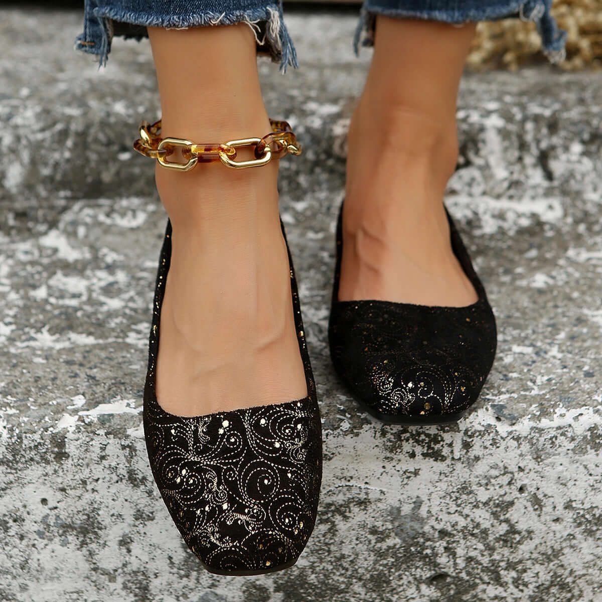 Square Toe Flat Slip-Ons flats Luxurious Weddings