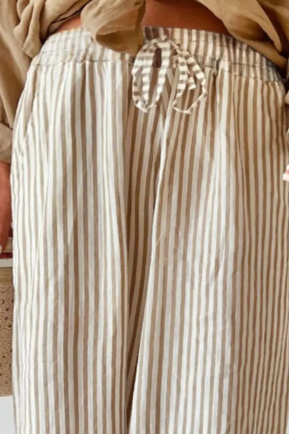 Plus Size Striped Wide Leg Pants Plus size pants Luxurious Weddings