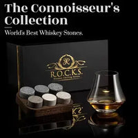 The Connoisseur's Set - Whiskey Stones & Crystal Nosing Tasting Glass whisky stones gift set Luxurious Weddings