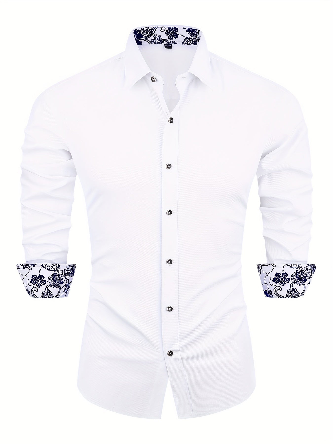 Men's Long Sleeve Tuxedo Shirt for Spring & Autumn Men's Formal Shirts Luxurious Weddings