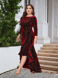 Plus Size Ruffle Hem High-Low Dress plus size dresses Luxurious Weddings
