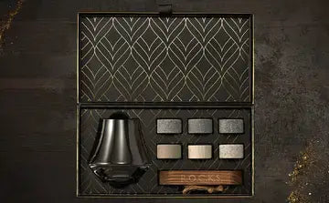 The Connoisseur's Set - Whiskey Stones & Crystal Nosing Tasting Glass whisky stones gift set Luxurious Weddings