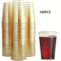 100 Disposable Plastic Champagne Glasses for Events Cups Luxurious Weddings