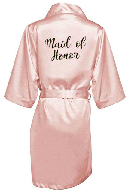 New Bride Bridesmaid Robe With White Black Letters Mother Bridal Robes Luxurious Weddings