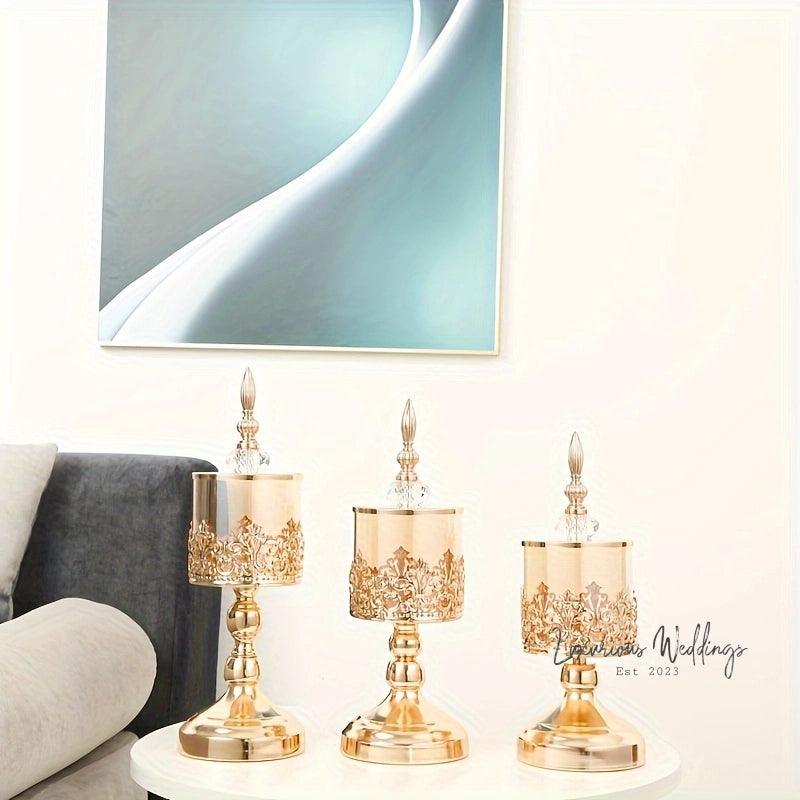 Crystal Glass Jar - Elegant Wedding Centerpiece & Decor centerpiece Luxurious Weddings