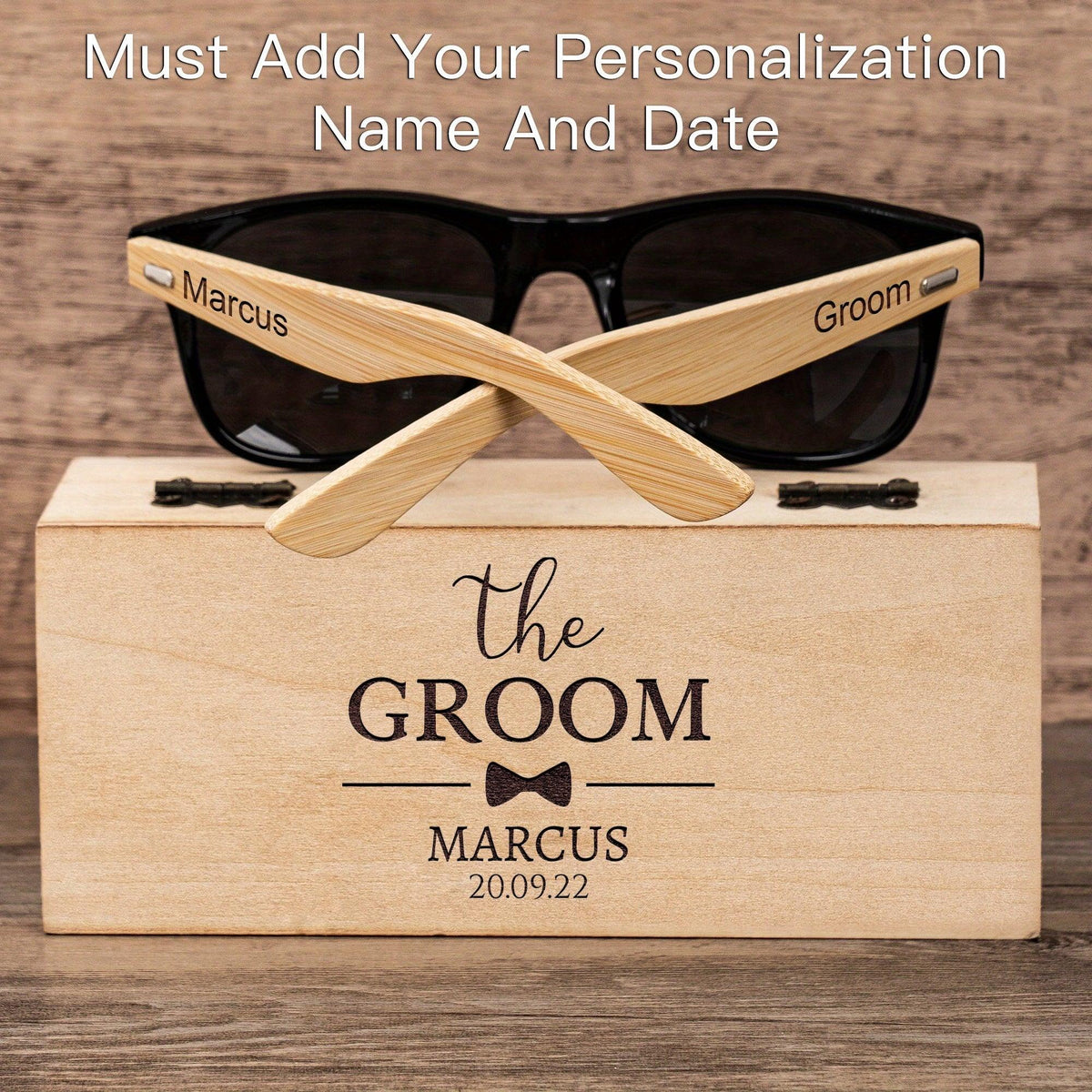 Custom Wooden Sunglasses for Men Groomsmen Gifts Luxurious Weddings