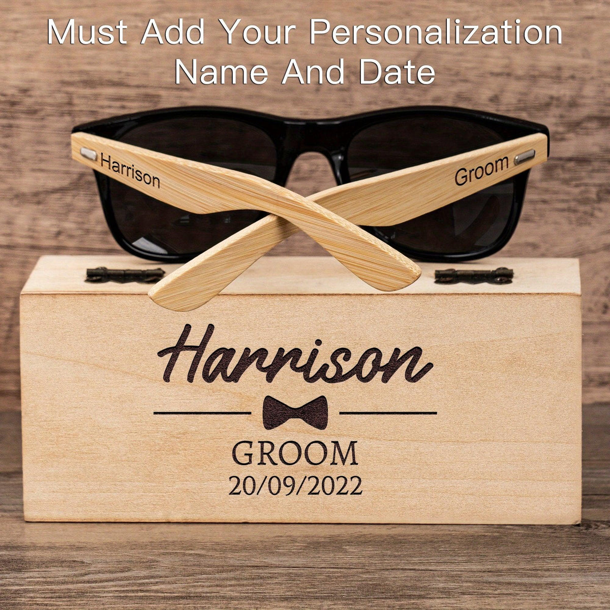 Custom Wooden Sunglasses for Men Groomsmen Gifts Luxurious Weddings