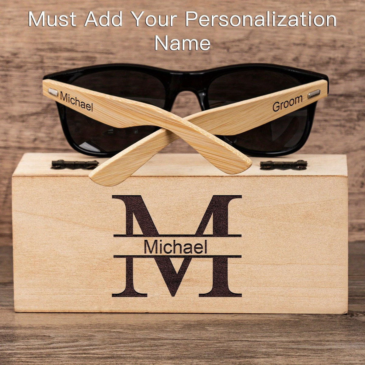 Custom Wooden Sunglasses for Men Groomsmen Gifts Luxurious Weddings