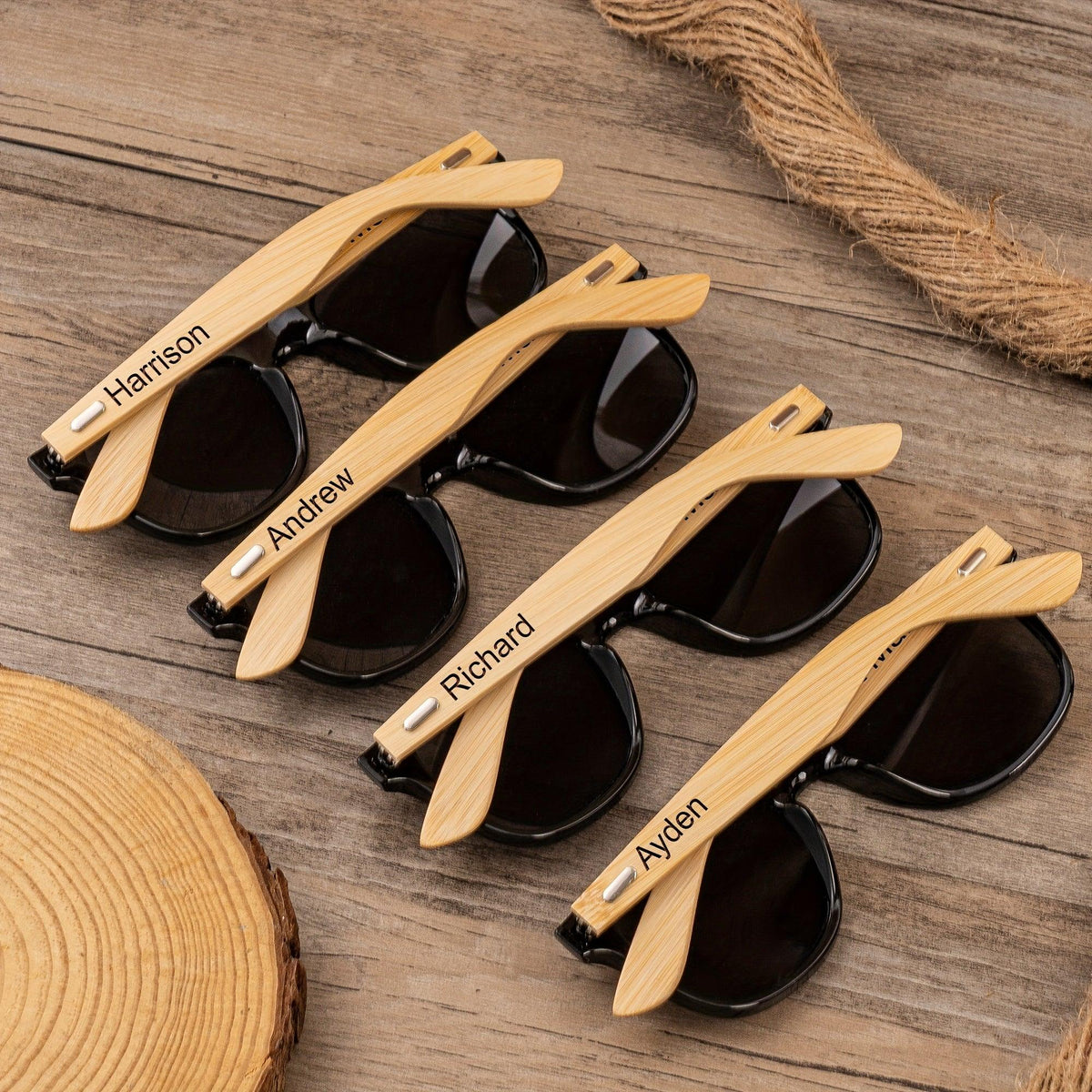 Custom Wooden Sunglasses for Men Groomsmen Gifts Luxurious Weddings