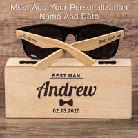 Custom Wooden Sunglasses for Men Groomsmen Gifts Luxurious Weddings