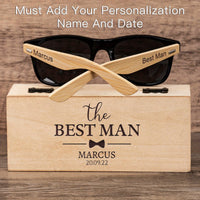 Custom Wooden Sunglasses for Men Groomsmen Gifts Luxurious Weddings