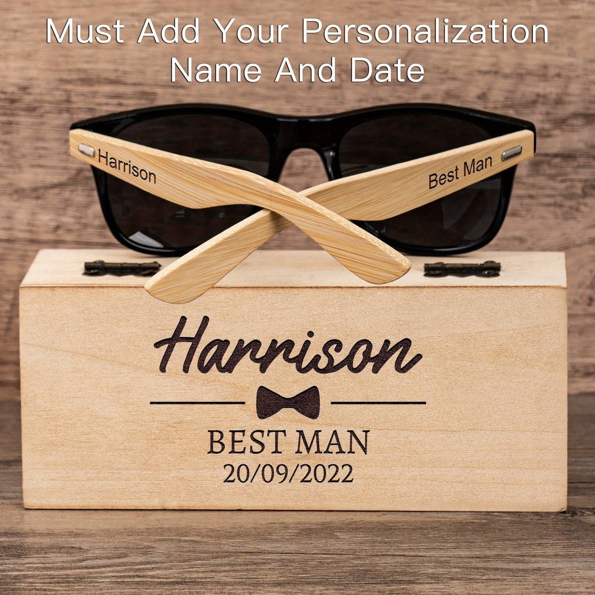 Custom Wooden Sunglasses for Men Groomsmen Gifts Luxurious Weddings