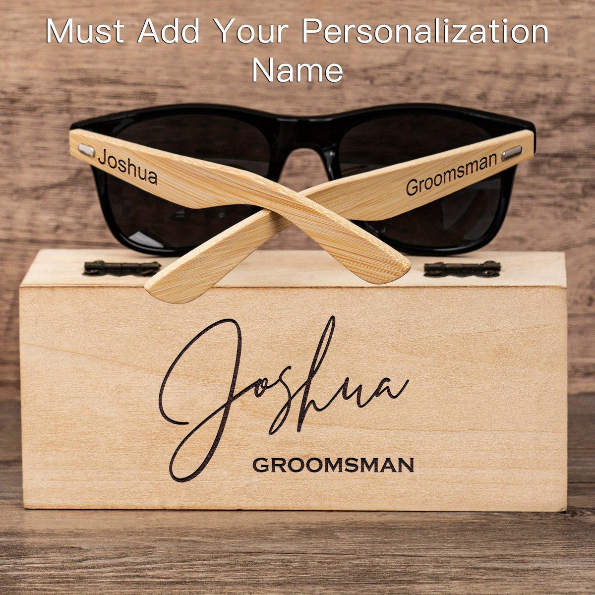 Custom Wooden Sunglasses for Men Groomsmen Gifts Luxurious Weddings