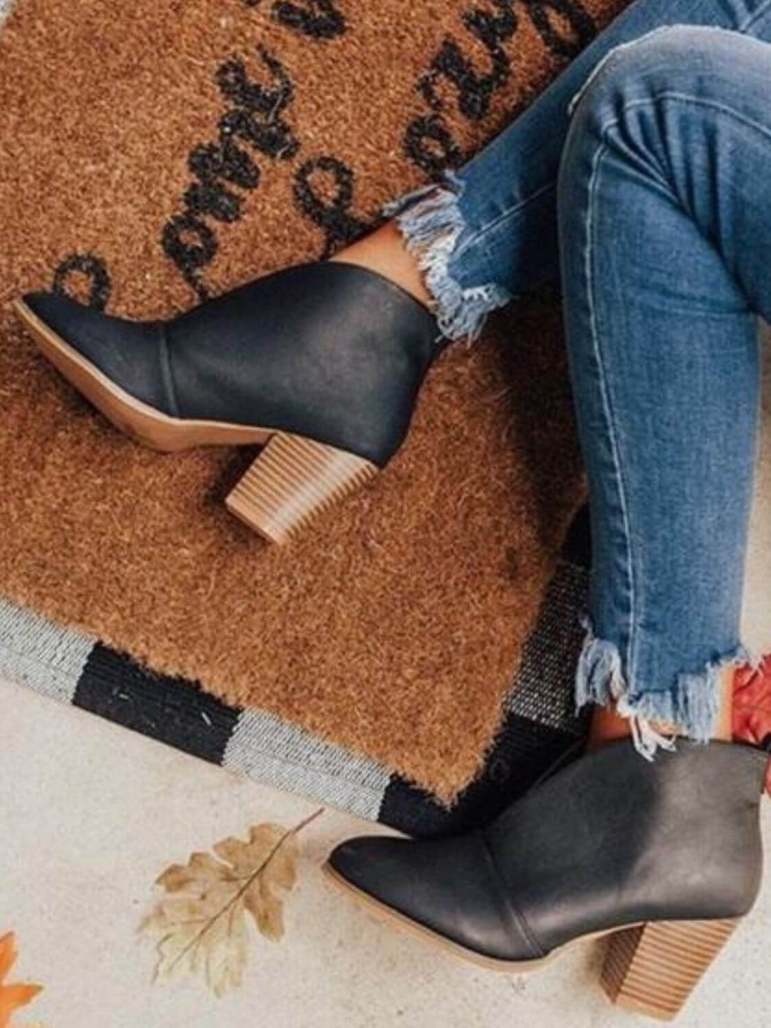 Point Toe Chunky Heeled Ankle Boots boots Luxurious Weddings