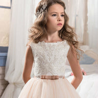 Children's Flowergirl Lace Puff Princess Dress girls dress Luxurious Weddings