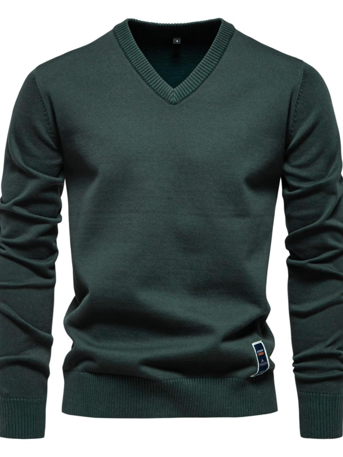 Men's Ribbed Hem V-Neck Long Sleeve Sweater Sweatshirts Luxurious Weddings