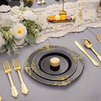 175pcs Black & Gold Tableware Set for 25 Guests Tableware Luxurious Weddings
