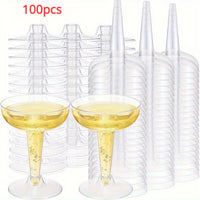 100-Pack Elegant Disposable Champagne Flutes Tableware Luxurious Weddings