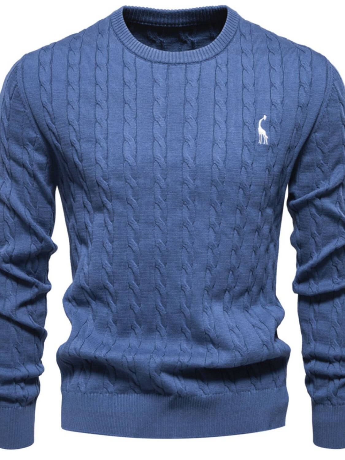 Men's Cable-Knit Round Neck Long Sleeve Sweater Sweatshirts Luxurious Weddings
