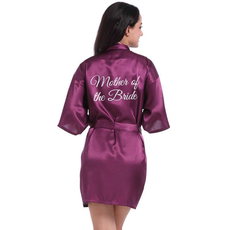 Hot Silver Glitter Mother Of The Bride Nightgown Bridal Robes Luxurious Weddings