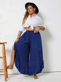 Plus Size Ruffled Wide Leg Pants Plus size pants Luxurious Weddings